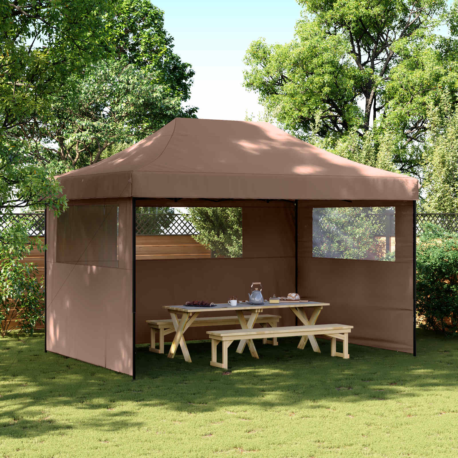 Partytält Brun 279 X 410 X 315 Cm Oxford Tyg