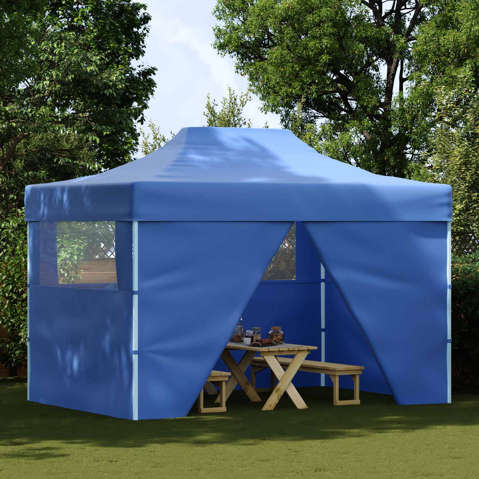 Partytält Blå 280 X 410 X 315 Cm Oxford Tyg