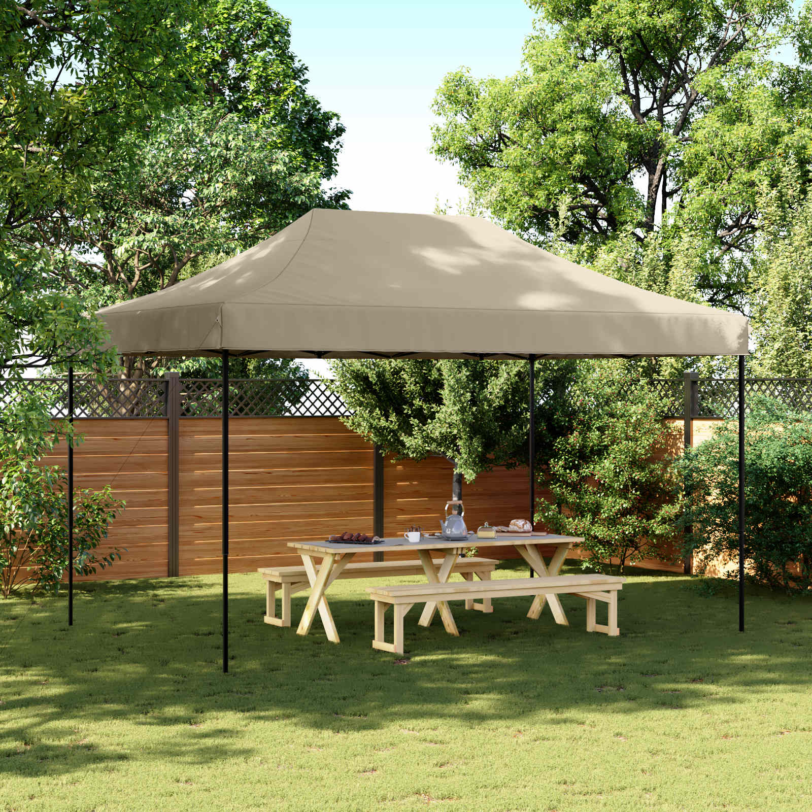 Partytält Taupe 292 X 440 X 315 Cm Oxford Tyg