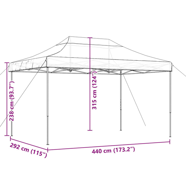 Partytält Svart 292 X 440 X 315 Cm Oxford Tyg