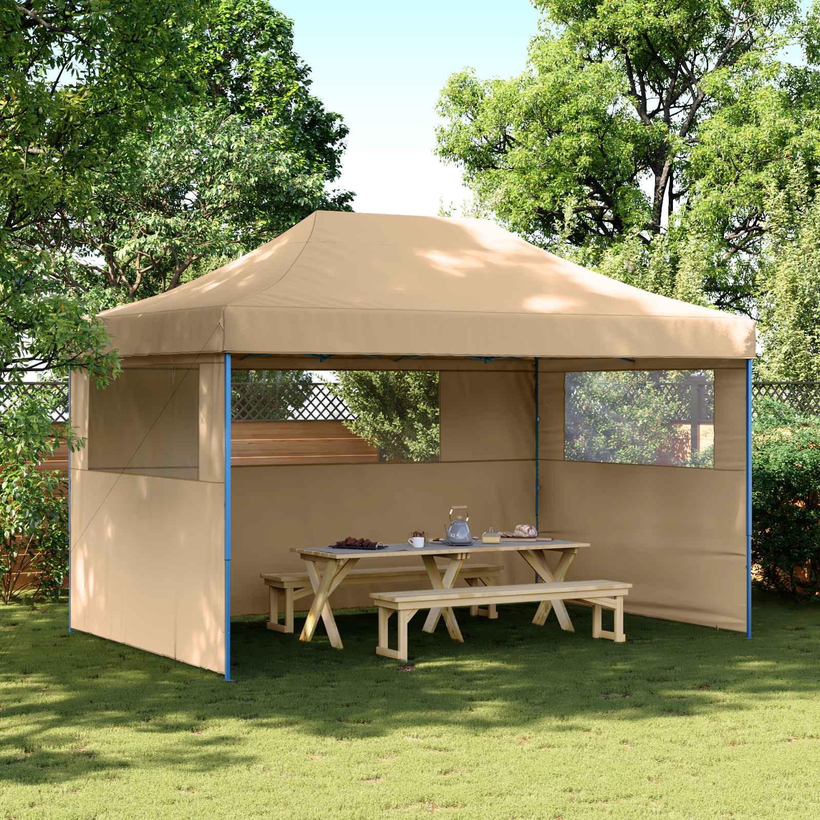 Partytält Beige 292 X 440 X 315 Cm Oxford Tyg