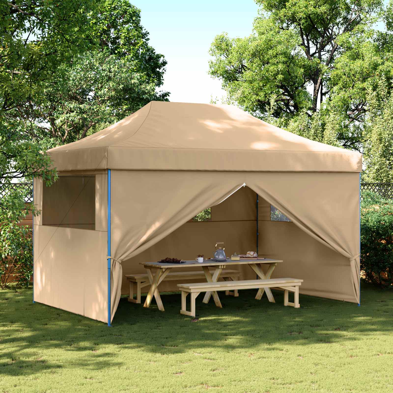 Partytält Beige 292 X 440 X 315 Cm Oxford Tyg