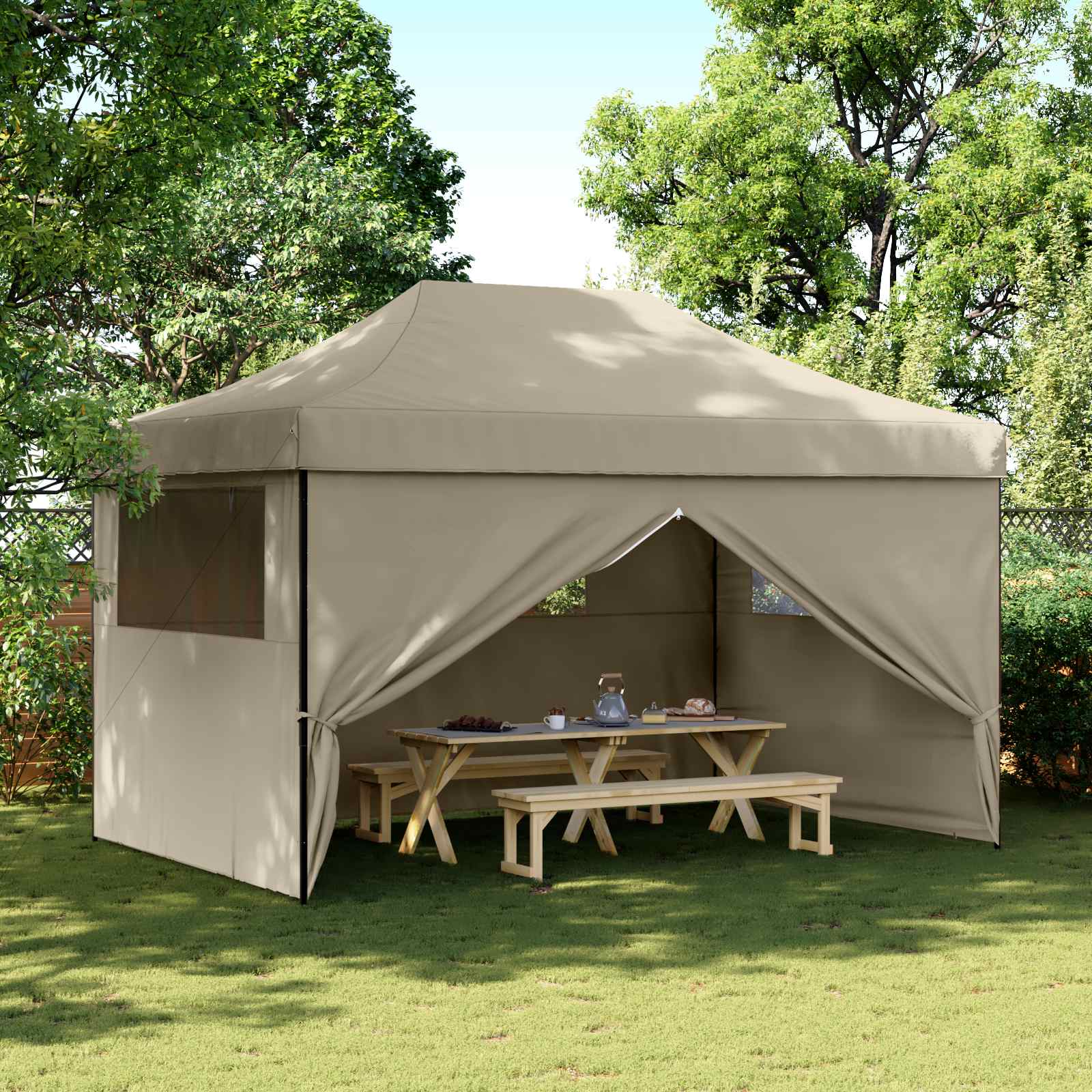 Partytält Taupe 292 X 440 X 315 Cm Oxford Tyg