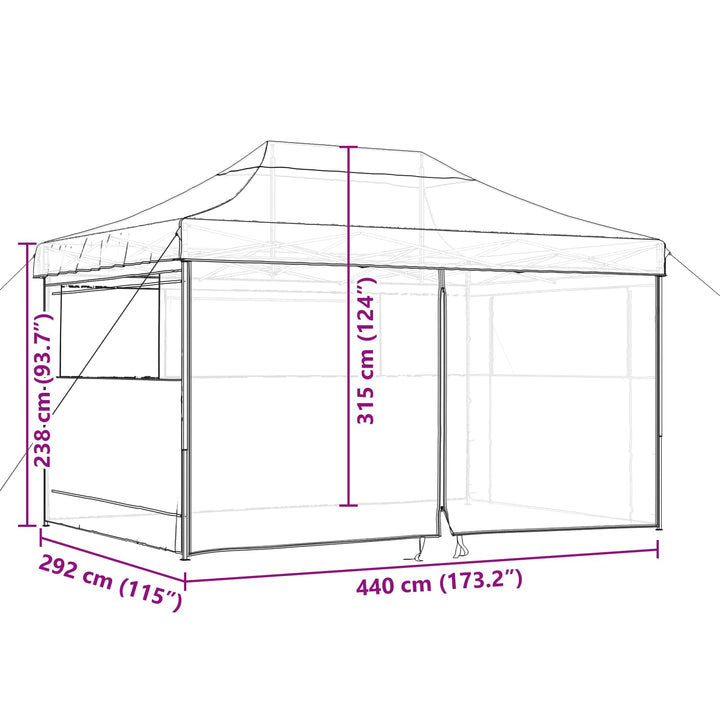 Partytält Taupe 292 X 440 X 315 Cm Oxford Tyg