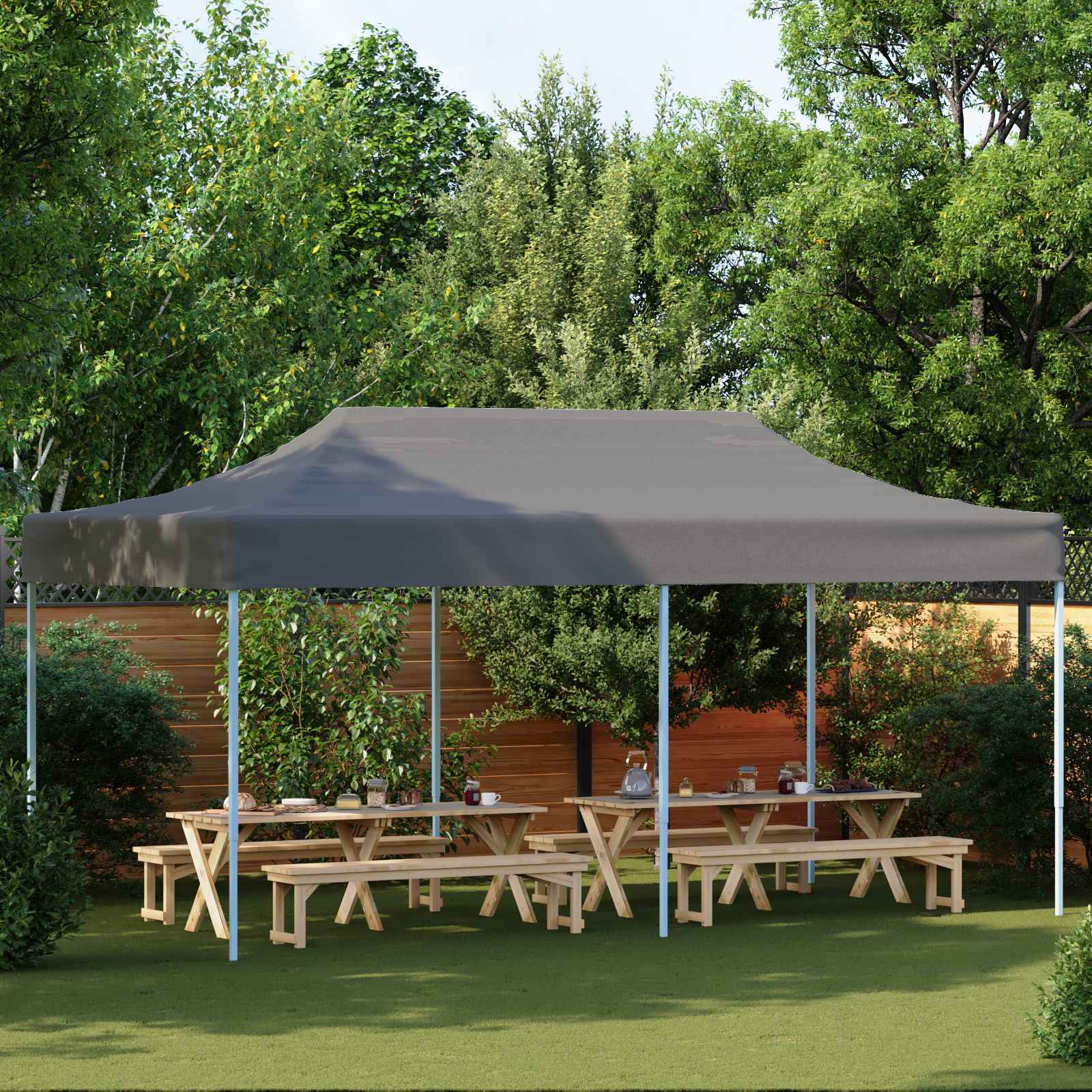 Partytält Antracit 291 X 580 X 315 Cm Oxford Tyg