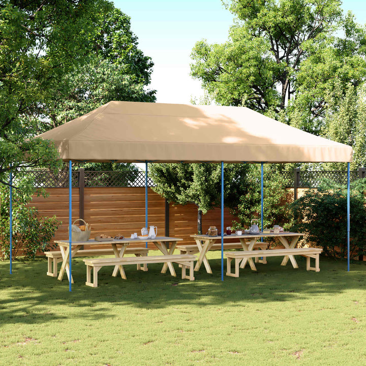Partytält Beige 292 X 580 X 315 Cm Oxford Tyg