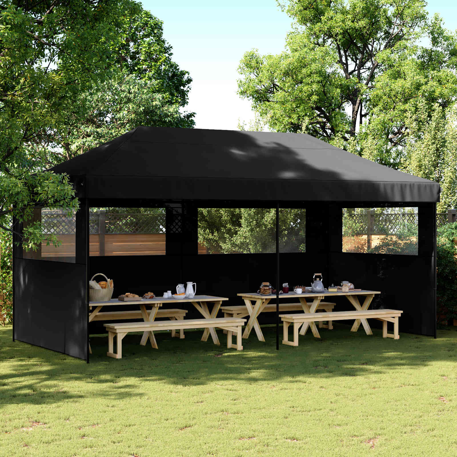 Partytält Svart 292 X 580 X 315 Cm Oxford Tyg