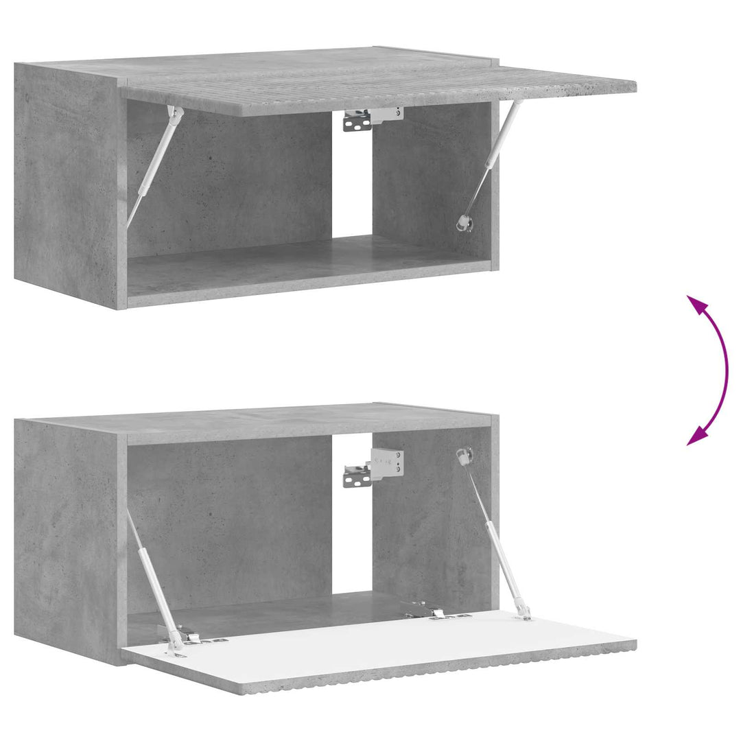 Tv-Bänkset Väggmonterad 5 Pcs Betonggrå Konstruerat Trä