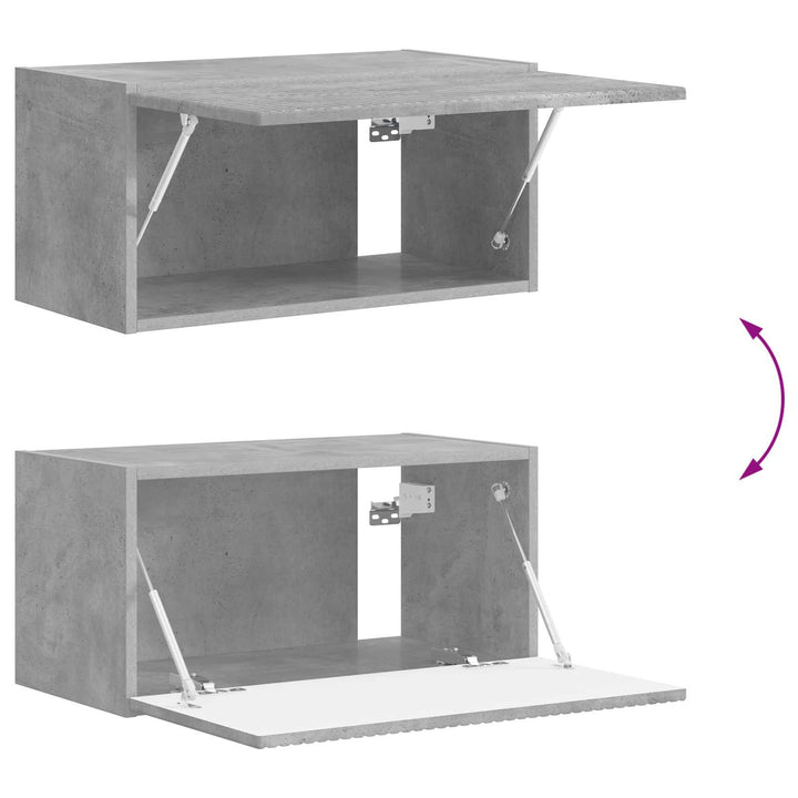 Tv-Bänkset Väggmonterad 5 Pcs Betonggrå Konstruerat Trä