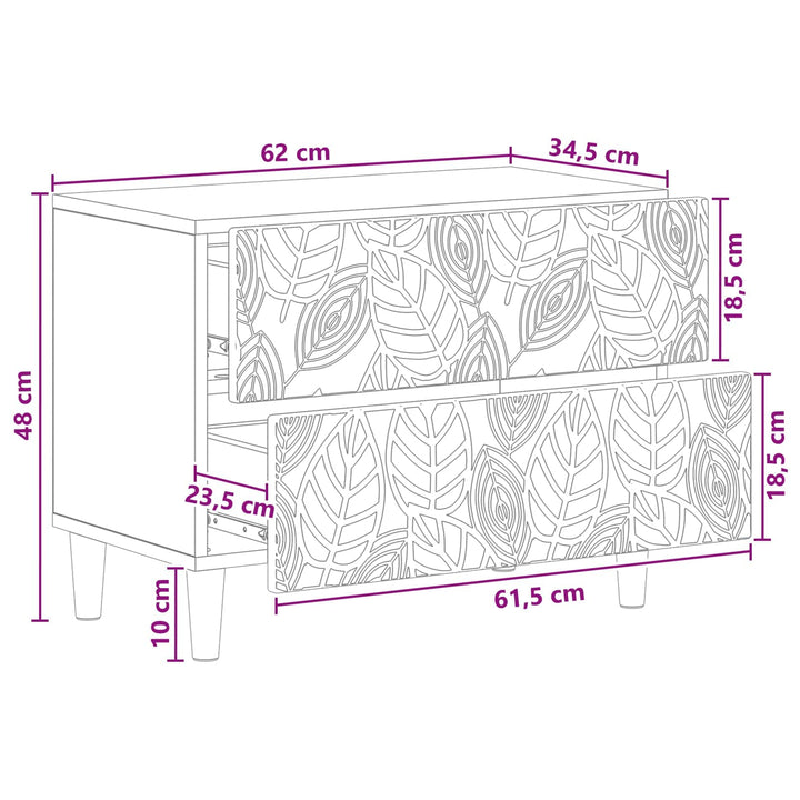 Sängbord Vit 62 X 34,5 X 48 Cm Konstruerat Trä