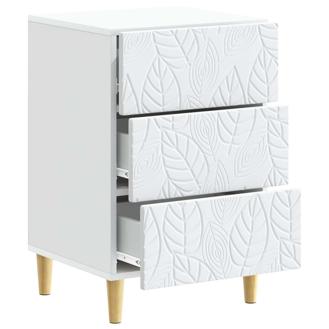 Sängbord Vit 43 X 39,5 X 66,5 Cm Konstruerat Trä