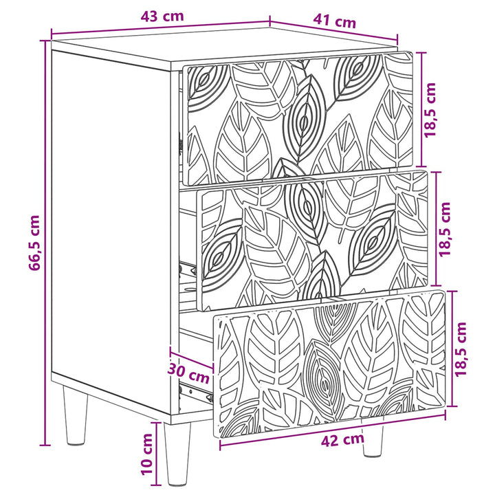 Sängbord Vit 43 X 39,5 X 66,5 Cm Konstruerat Trä
