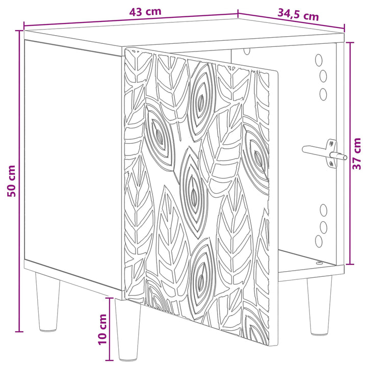 Sängbord Vit 43 X 34,5 X 50 Cm Konstruerat Trä