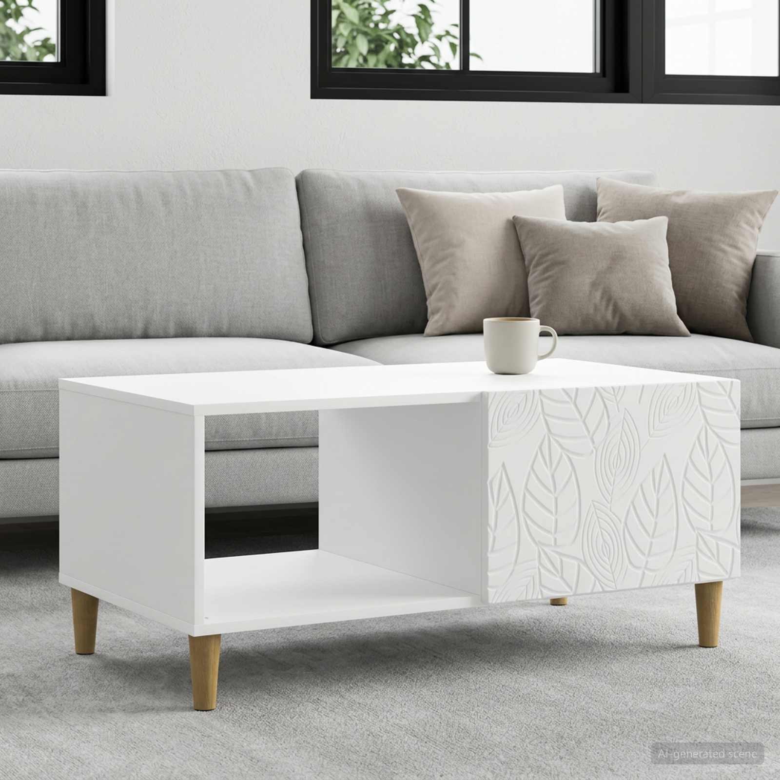 Kaffeebord Vit 90 X 50 X 40 Cm Konstruerat Trä