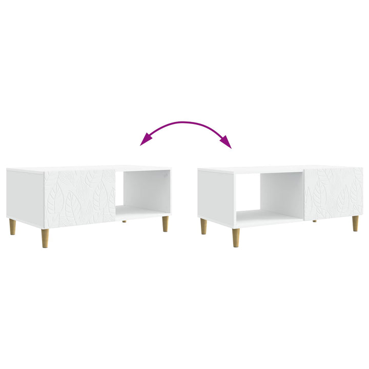 Kaffeebord Vit 90 X 50 X 40 Cm Konstruerat Trä