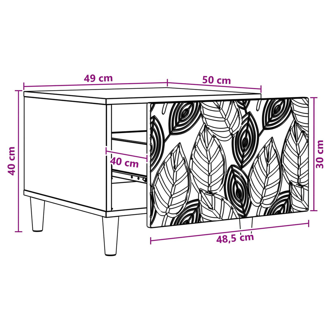 Kaffeebord Vit 50 X 49 X 40 Cm Konstruerat Trä