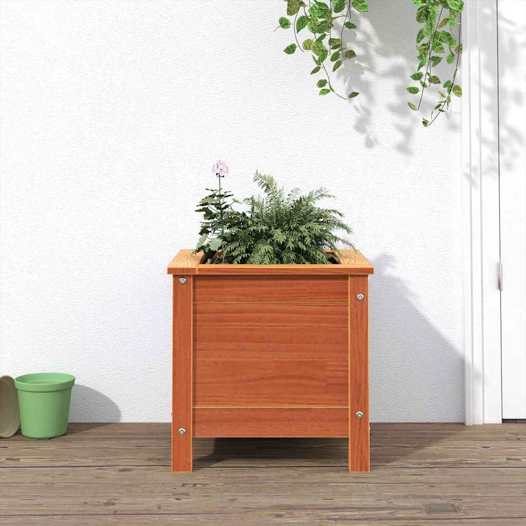 Trädgårdsplanterare Vaxbrun 40 X 40 X 39 Cm Massiv Furu