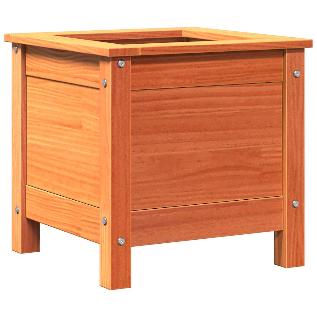 Trädgårdsplanterare Vaxbrun 40 X 40 X 39 Cm Massiv Furu