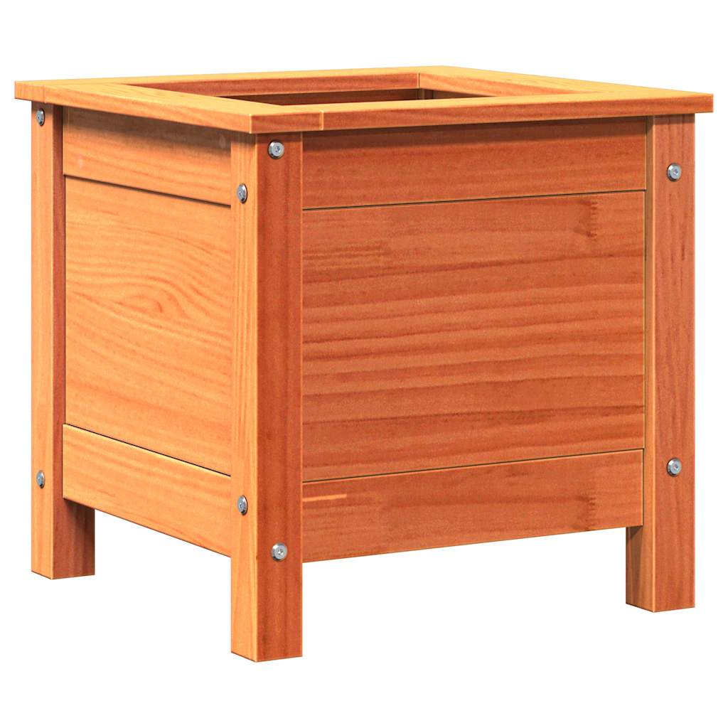 Trädgårdsplanterare Vaxbrun 40 X 40 X 39 Cm Massiv Furu