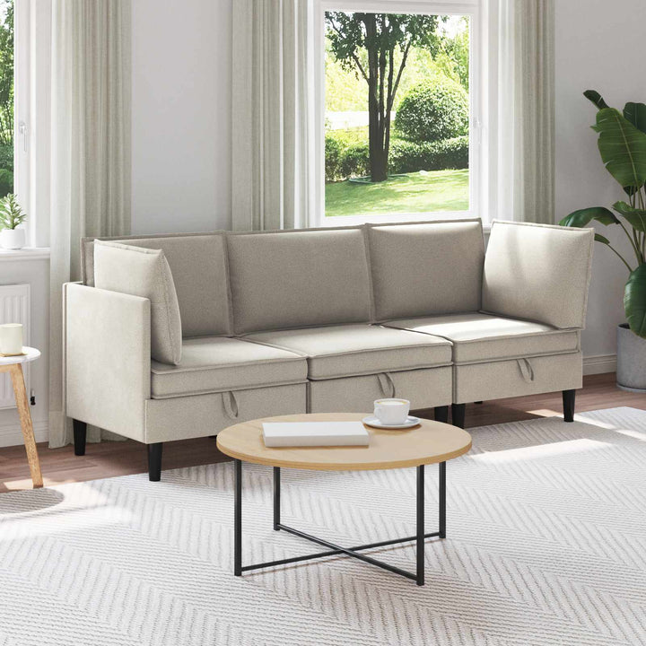 Möbelset För Vardagsrummet 3 Pcs Havre Tyg