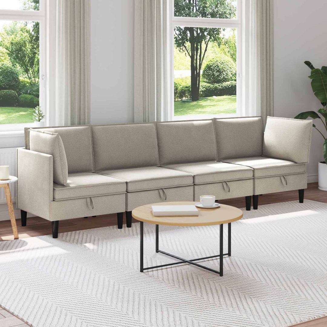 Möbelset För Vardagsrummet 4 Pcs Havre Tyg