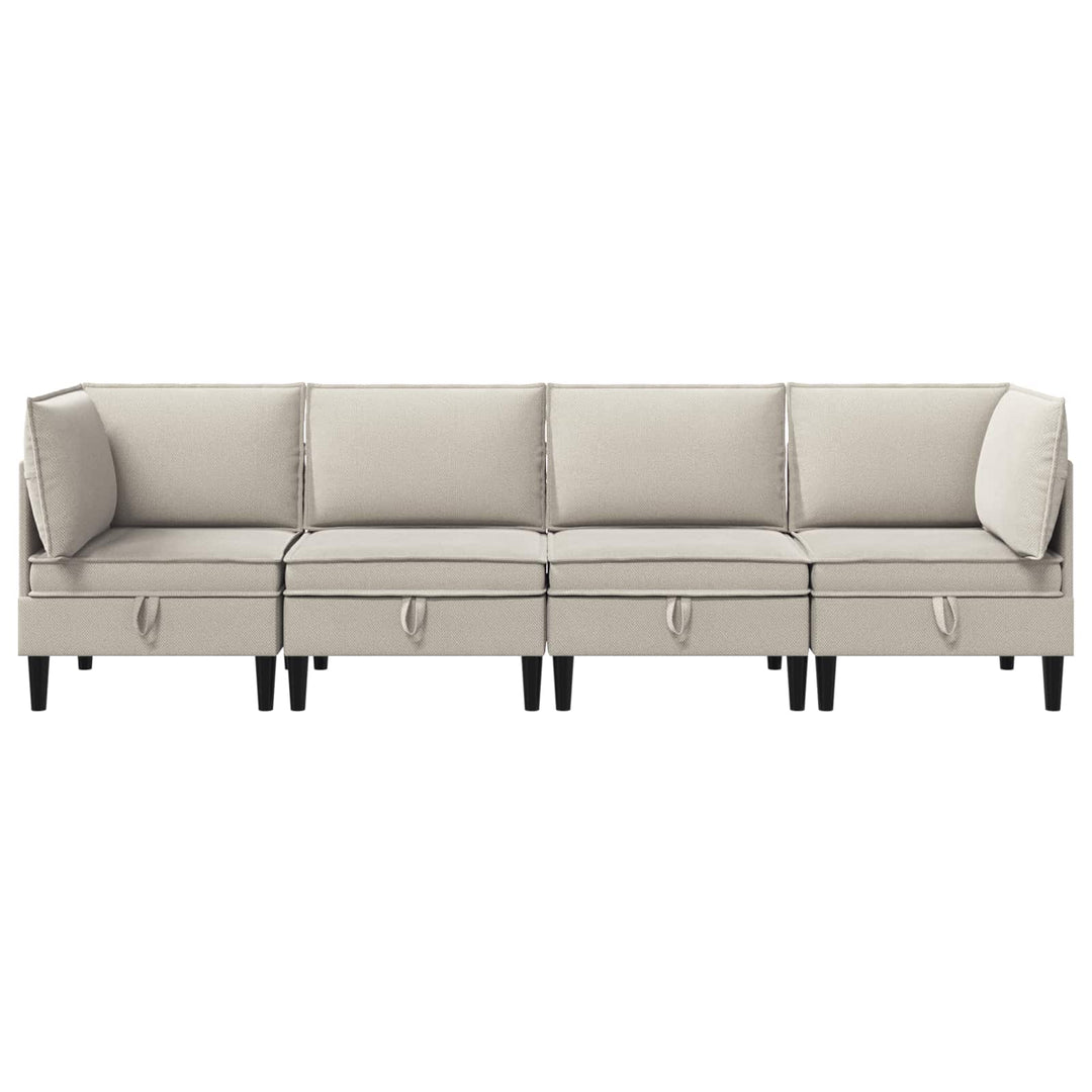 Möbelset För Vardagsrummet 4 Pcs Havre Tyg