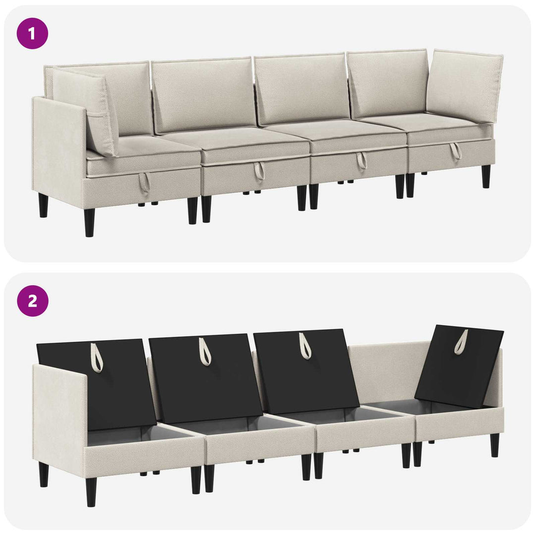 Möbelset För Vardagsrummet 4 Pcs Havre Tyg