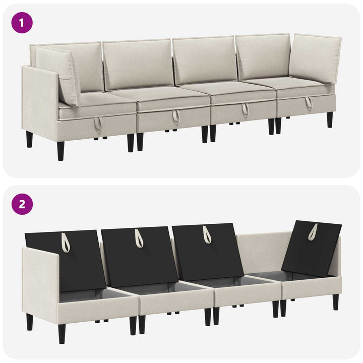 Möbelset För Vardagsrummet 4 Pcs Havre Tyg