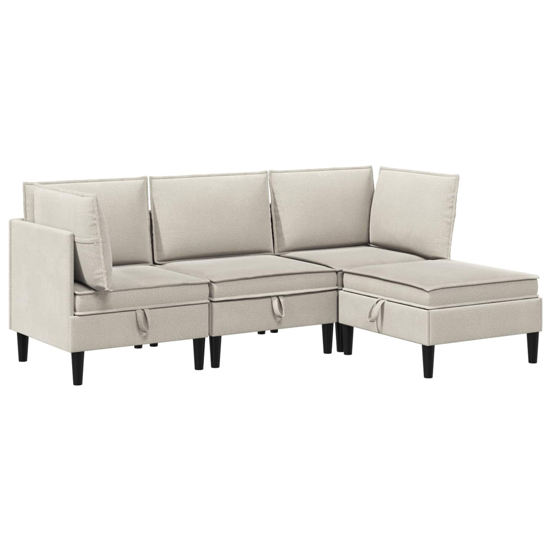 Möbelset För Vardagsrummet 4 Pcs Havre Tyg