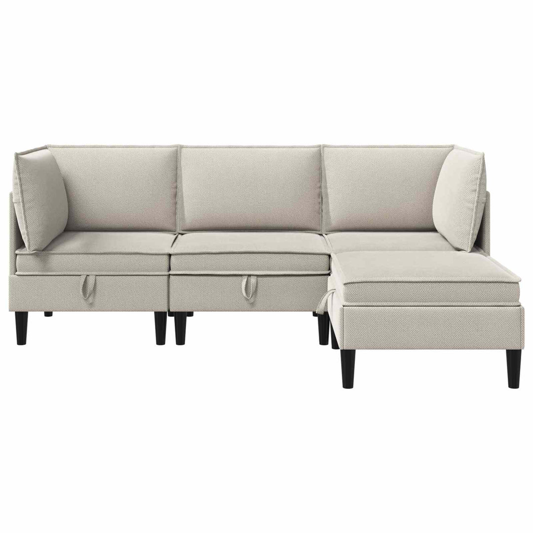 Möbelset För Vardagsrummet 4 Pcs Havre Tyg