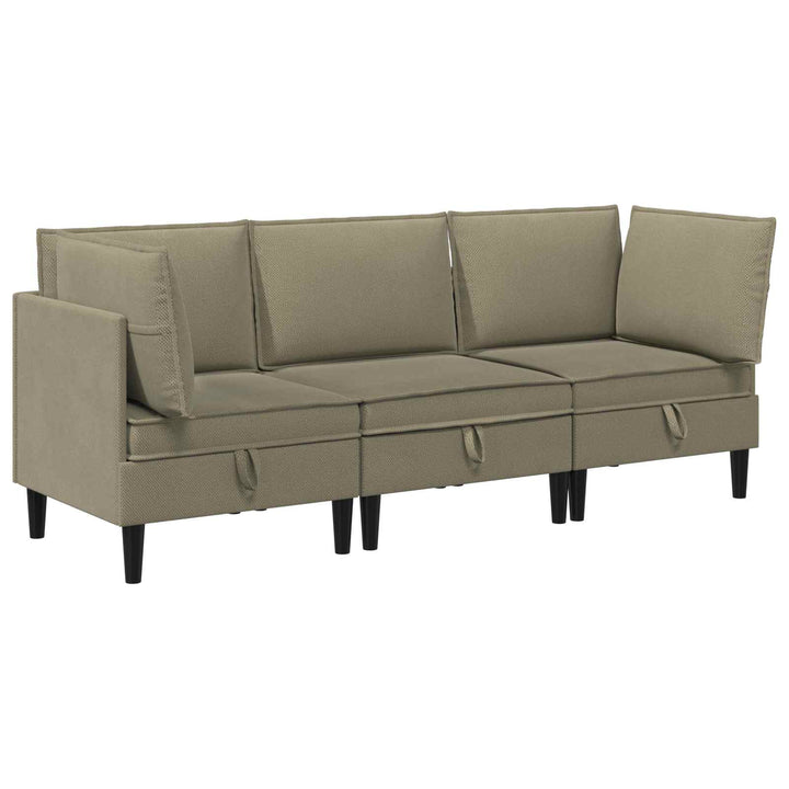 Möbelset För Vardagsrummet 3 Pcs Kaki Tyg