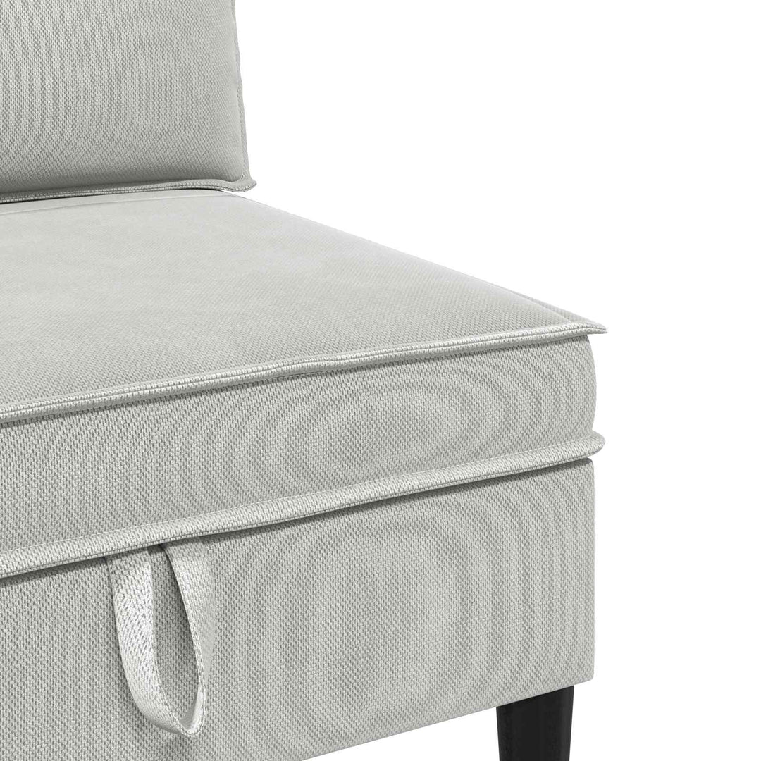 Möbelset För Vardagsrummet 4 Pcs Ljusgrå Tyg