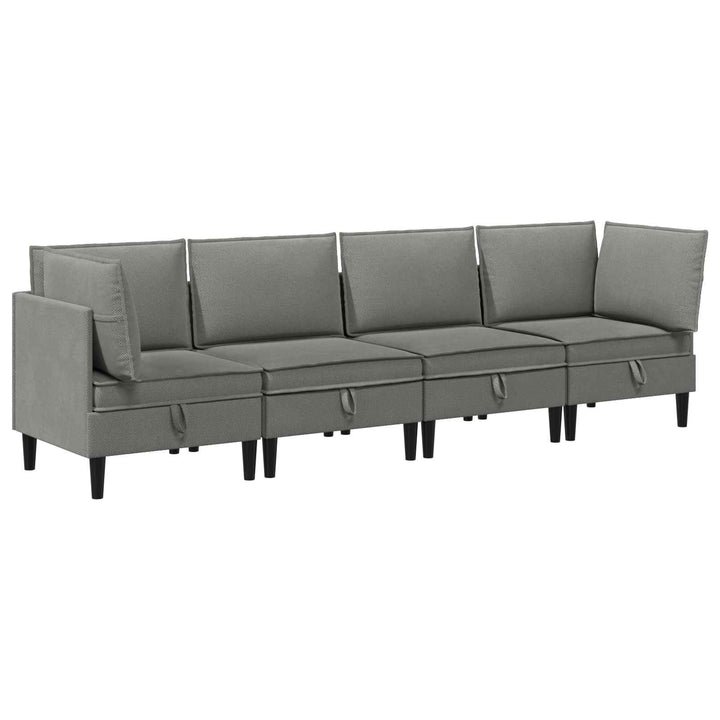 Möbelset För Vardagsrummet 4 Pcs Mörkgrå Tyg