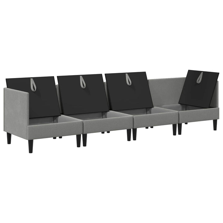 Möbelset För Vardagsrummet 4 Pcs Mörkgrå Tyg