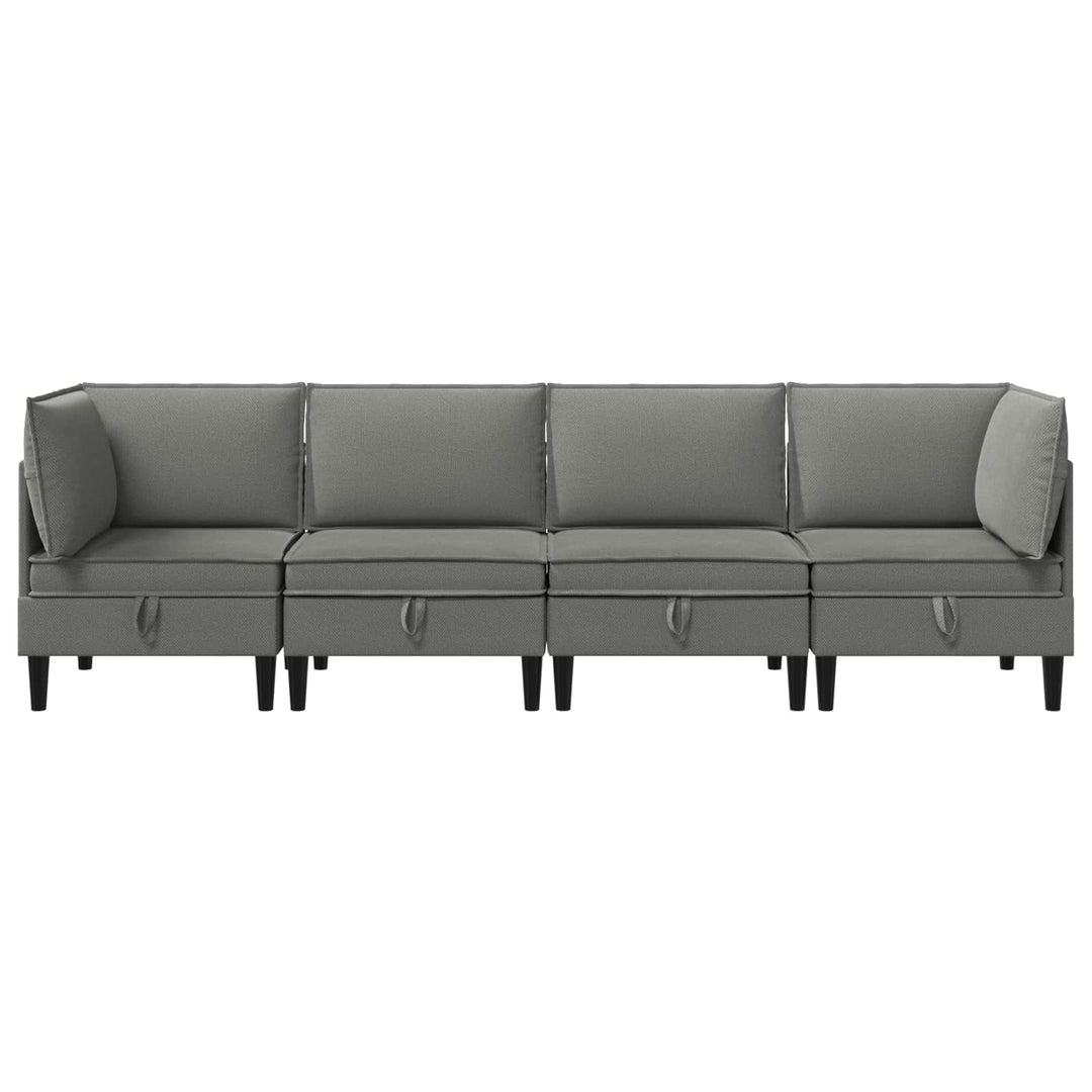 Möbelset För Vardagsrummet 4 Pcs Mörkgrå Tyg