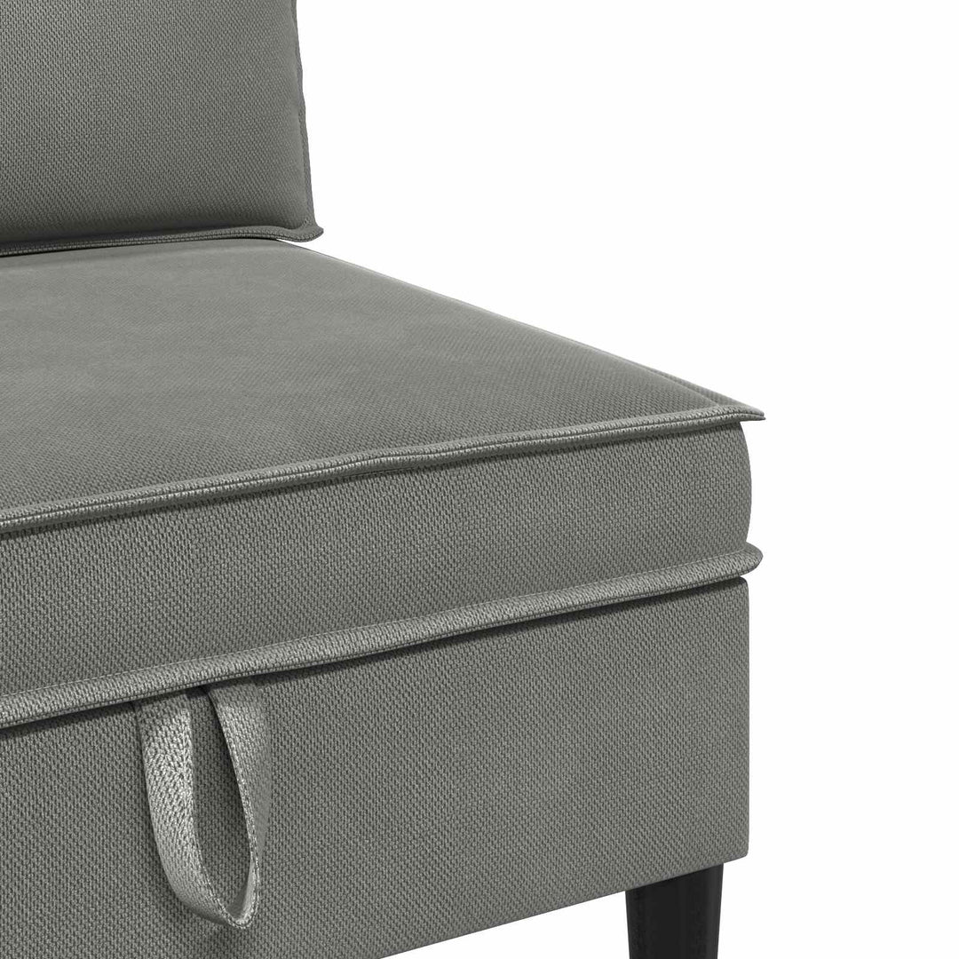 Möbelset För Vardagsrummet 4 Pcs Mörkgrå Tyg