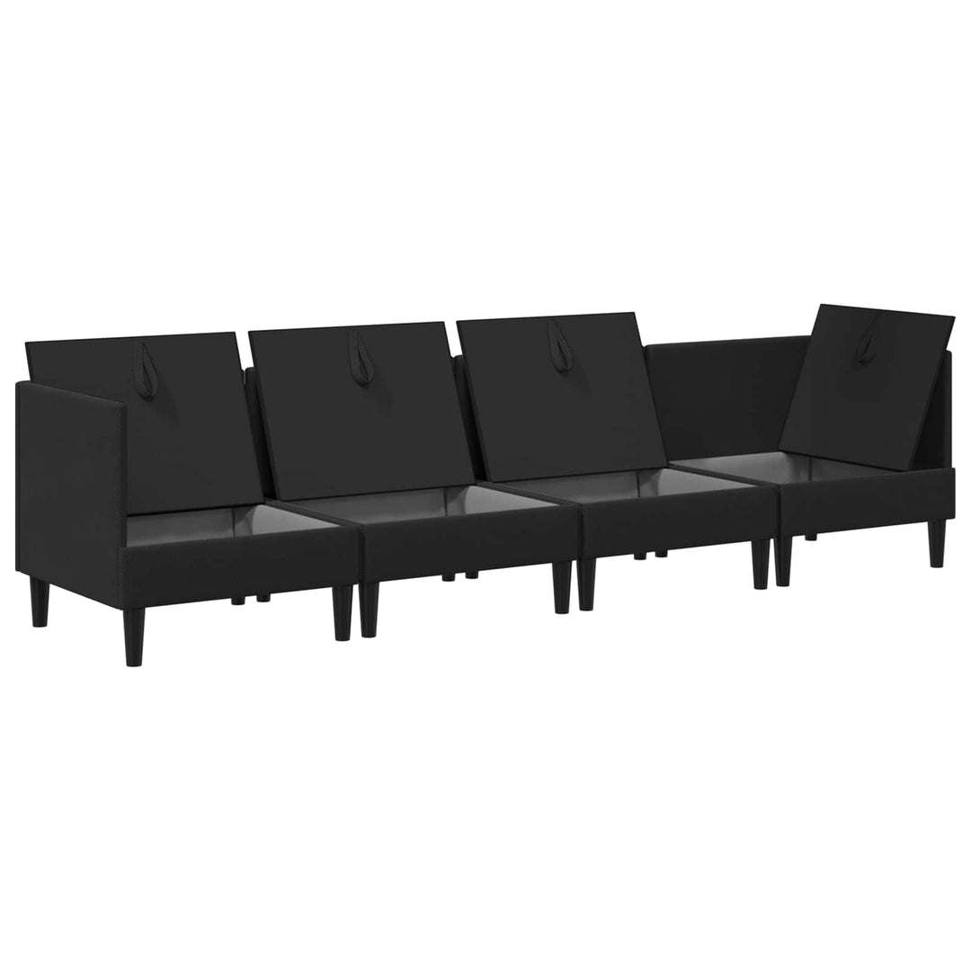 Möbelset För Vardagsrummet 4 Pcs Svart Tyg
