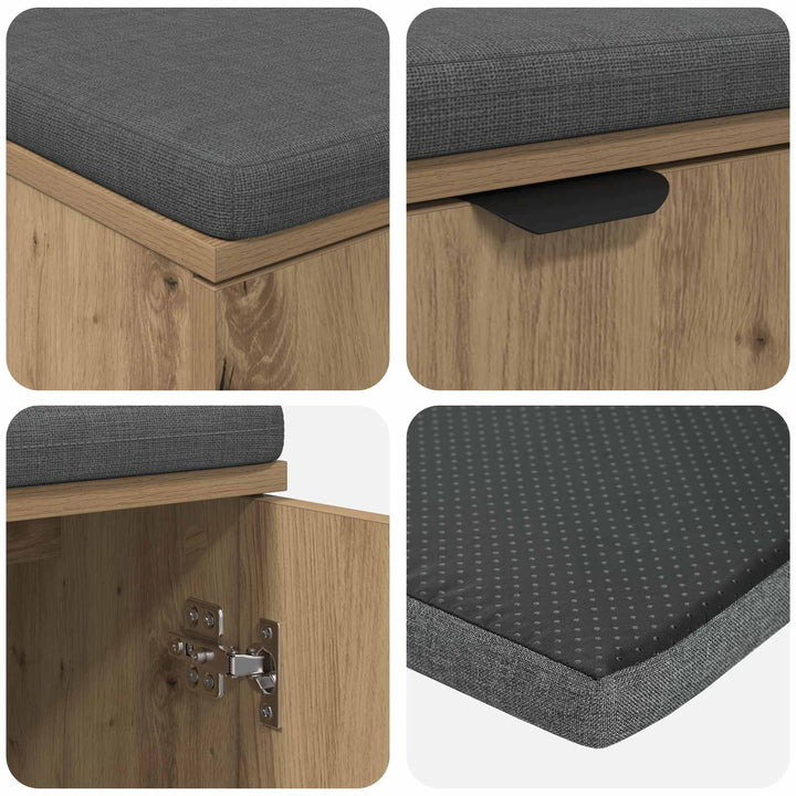 Hallbänk 100 X 38 X 46 Cm Konstruerat Trä Och Tyg