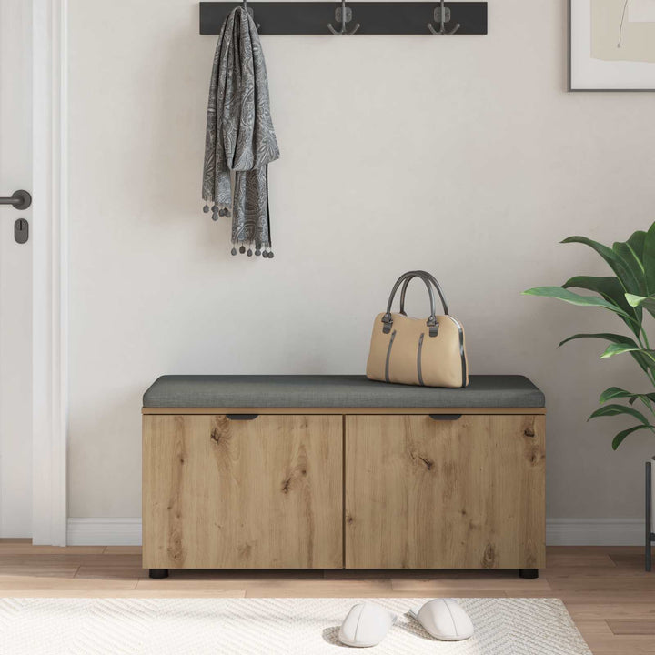 Hallbänk 100 X 38 X 46 Cm Konstruerat Trä Och Tyg