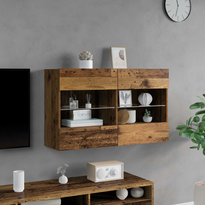 Tv Vägghylla Gammalt Trä 98,5 X 30 X 60,5 Cm Konstruerat Trä