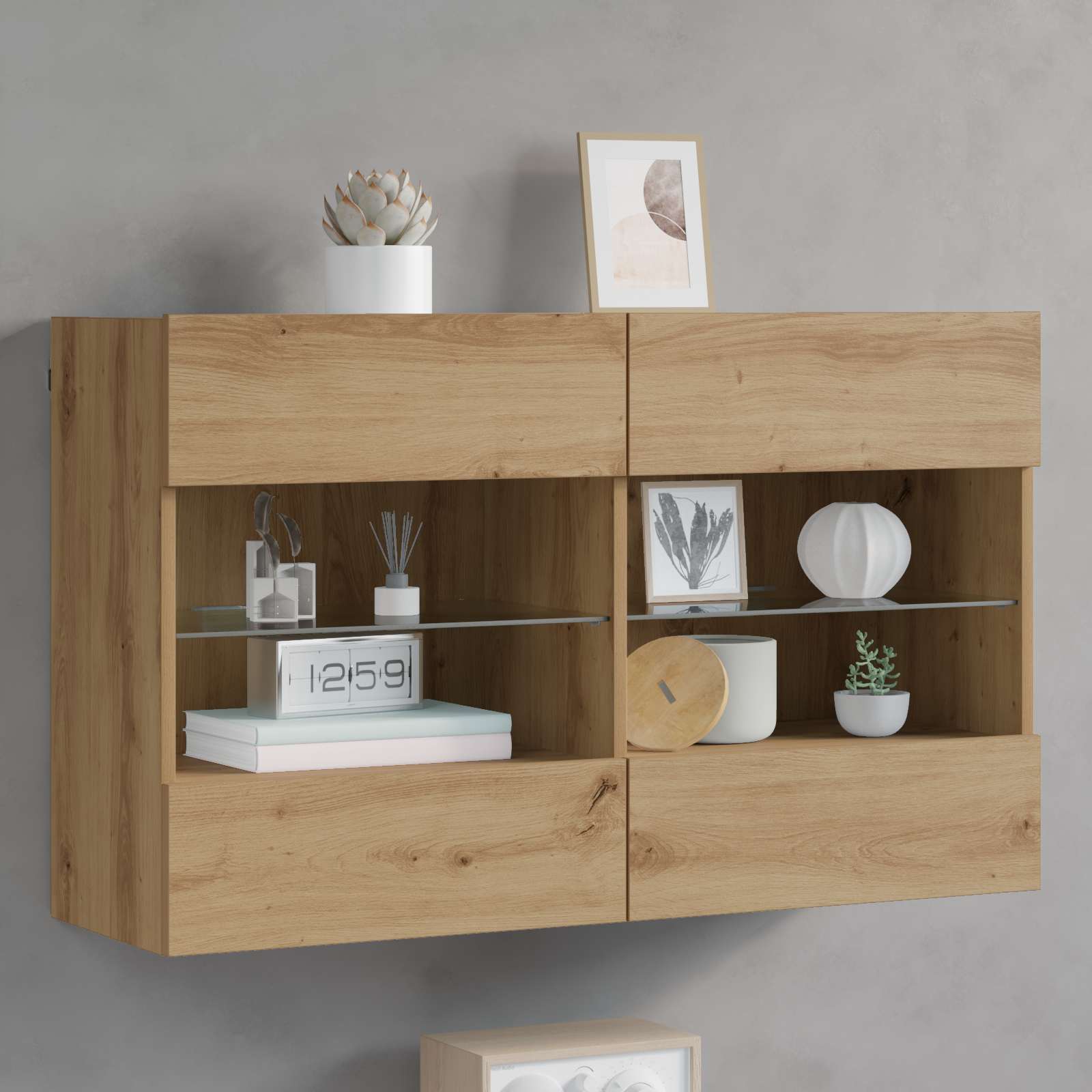 Tv Vägghylla Artisan Ek 98,5 X 30 X 60,5 Cm Konstruerat Trä