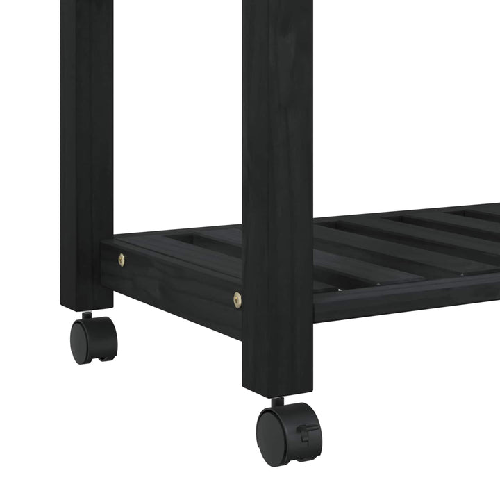 Köksvagn Monza Svart 84 X 40 X 88,5 Cm Massiv Furu