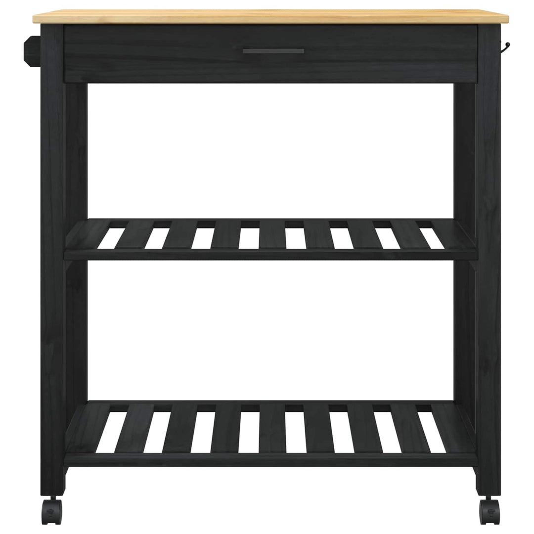 Köksvagn Monza Svart 84 X 40 X 88,5 Cm Massiv Furu