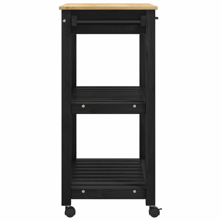 Köksvagn Monza Svart 84 X 40 X 88,5 Cm Massiv Furu