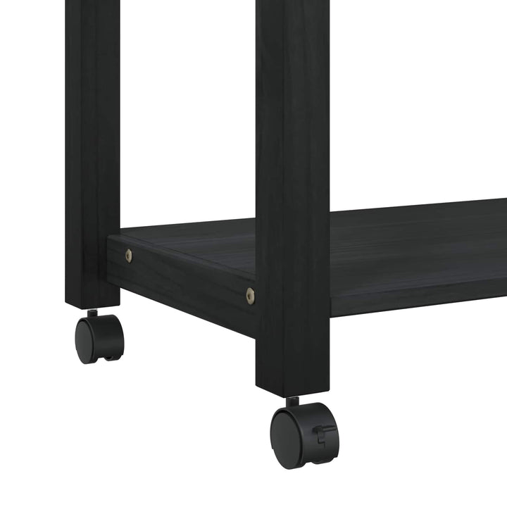 Köksvagn Monza Svart 84 X 40 X 88,5 Cm Massiv Furu