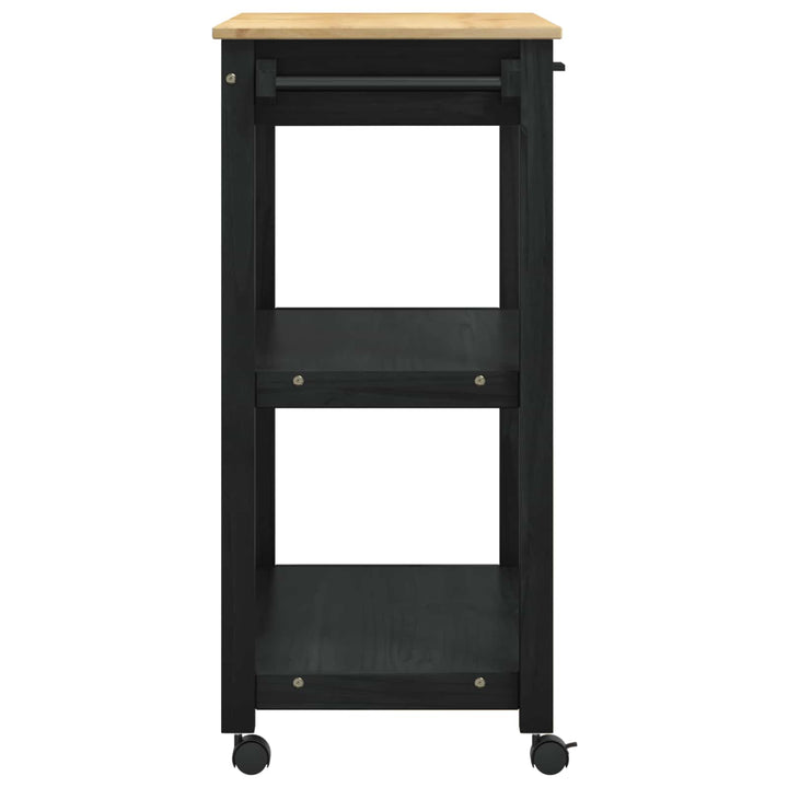 Köksvagn Monza Svart 84 X 40 X 88,5 Cm Massiv Furu