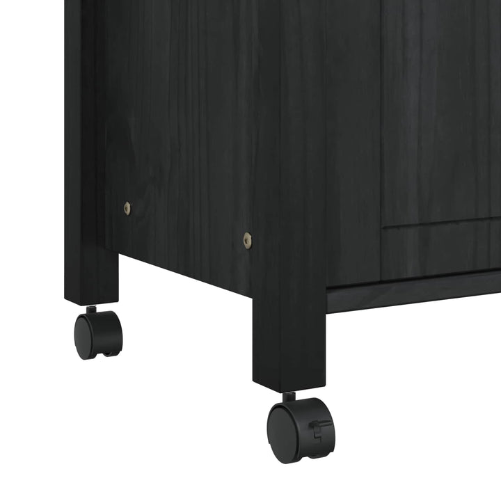Köksvagn Monza Svart 84 X 40 X 88,5 Cm Massiv Furu