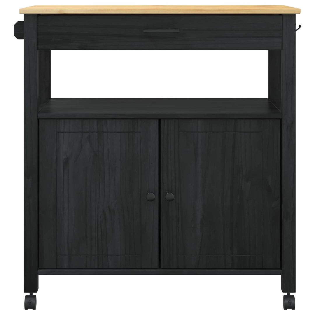 Köksvagn Monza Svart 84 X 40 X 88,5 Cm Massiv Furu