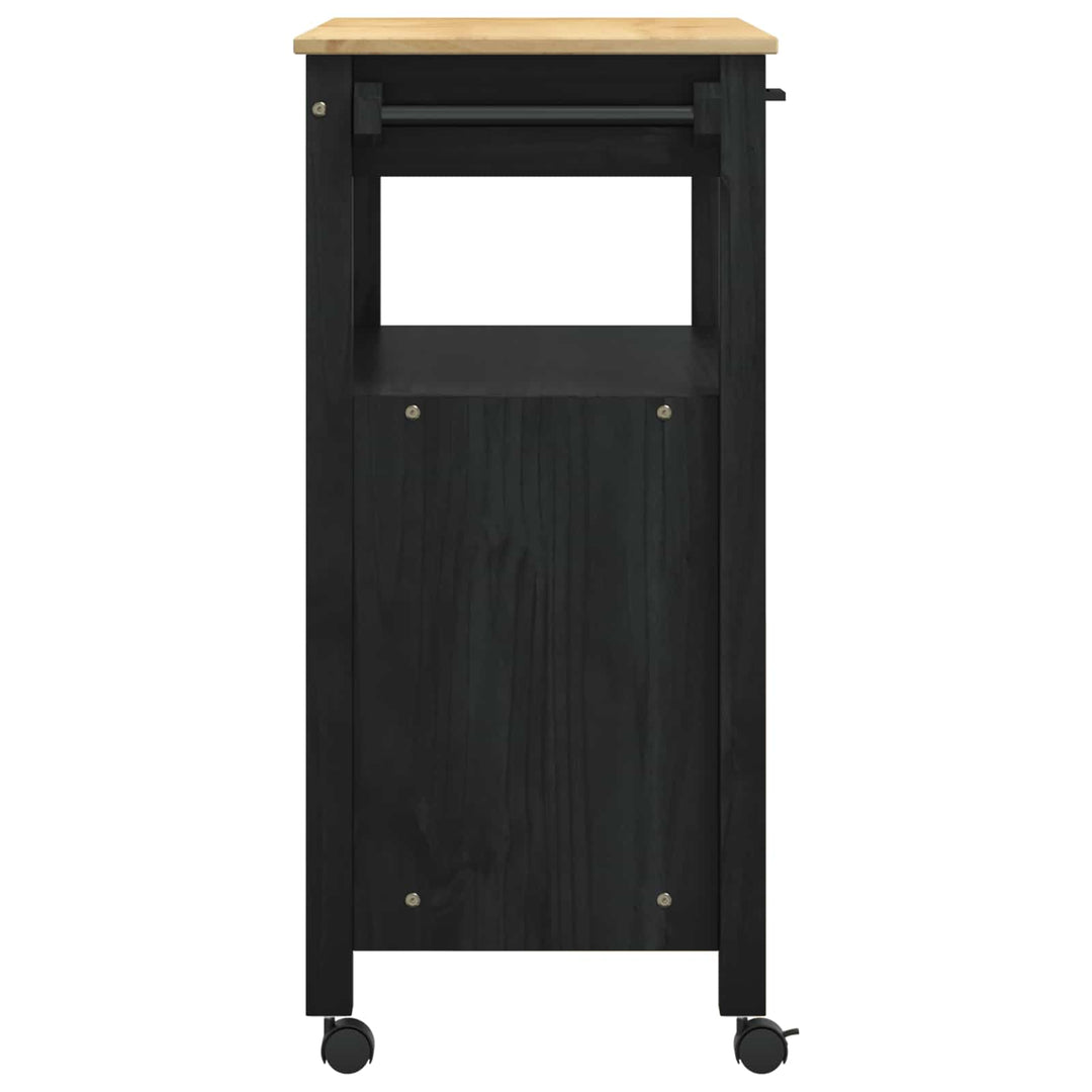 Köksvagn Monza Svart 84 X 40 X 88,5 Cm Massiv Furu