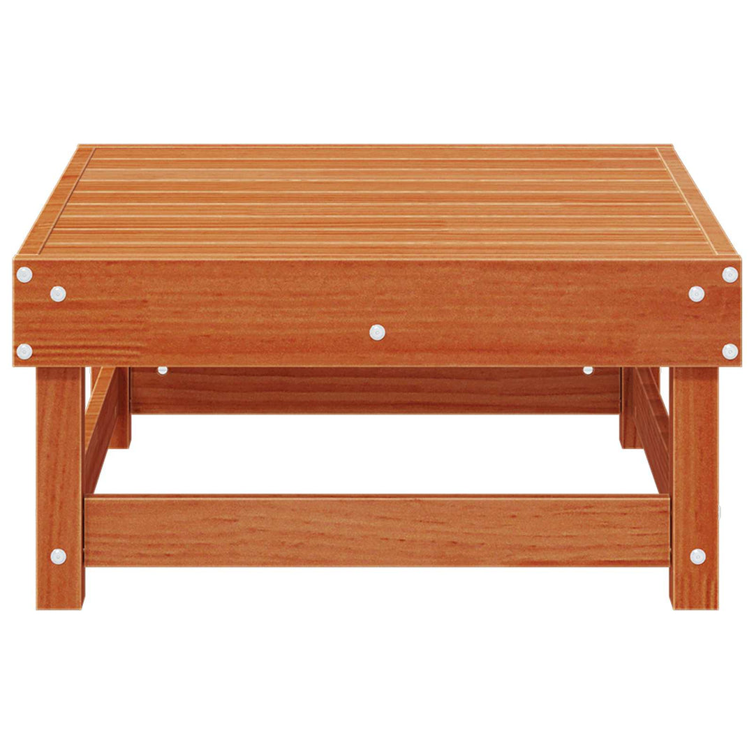 Trädgårdsfotpall Massivt Furu Vaxbrun 61 X 60,5 X 30 Cm